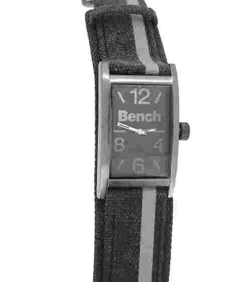 Bench Watch, Black Dial, Quartz M/M, Grey Material Strap, New, BC0408GNGY.