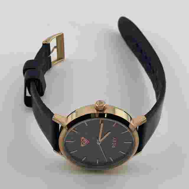 Roxy Womens Watch The Royal 40mm Case Glitter Dial Black Resin Band Quartz