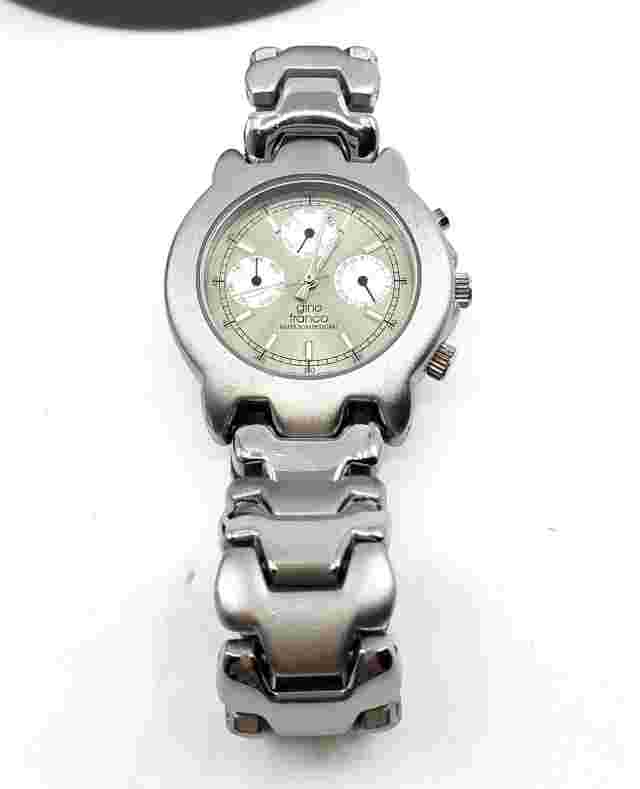 Gino Franco Men's Bracelet Watch Stainless Steel Water Resist 30M 3 ATM & Case