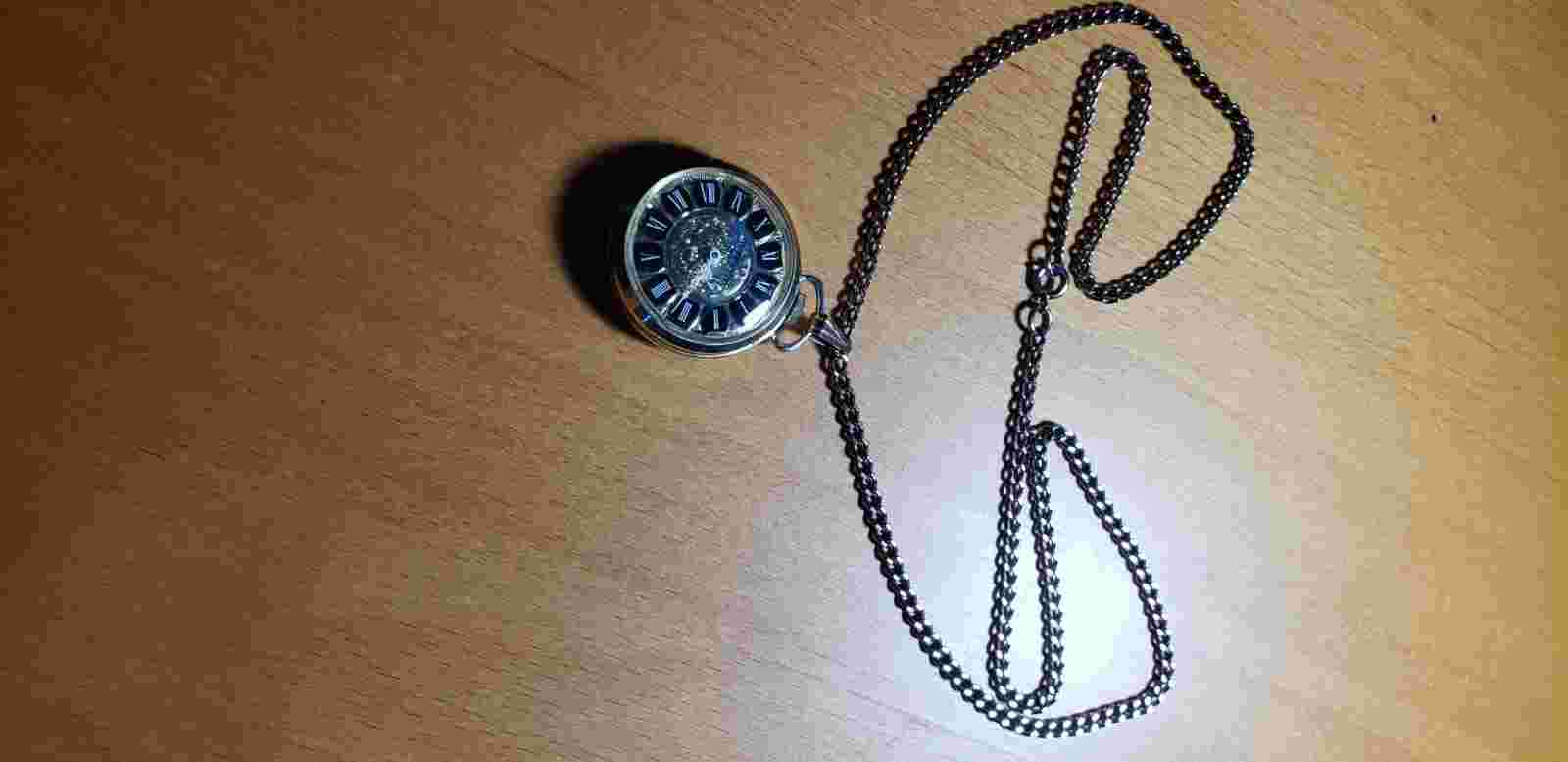 Vintage Genova Pocket Watch - Gold and Black Dial, White Hands - Swiss Made