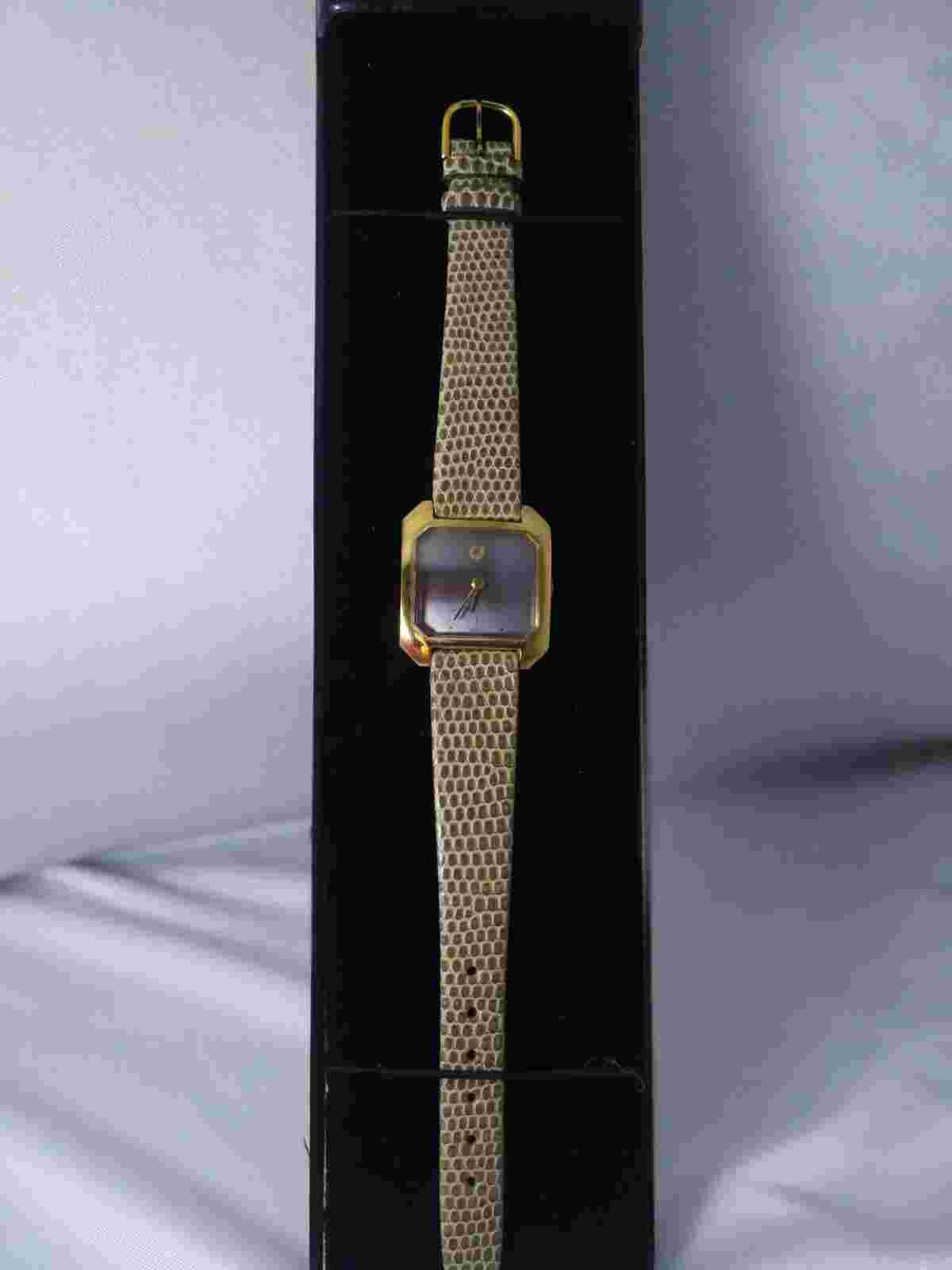 Vintage Charles Jourdan Paris wrist watch for women (Beige/Grey and Black)