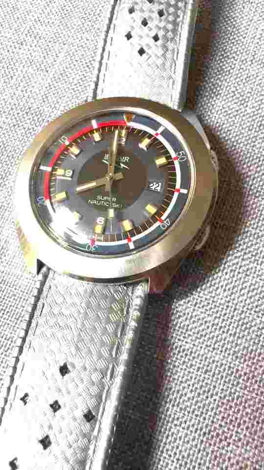 LIP Le Jour Super Nautic-Ski Electronic Compressor Diver TROPIC Strap FULL SET