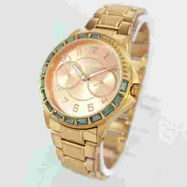 Dyrberg/Kern Rose Gold Stainless Steel Band Quartz Diamonds Women's Wrist Watch