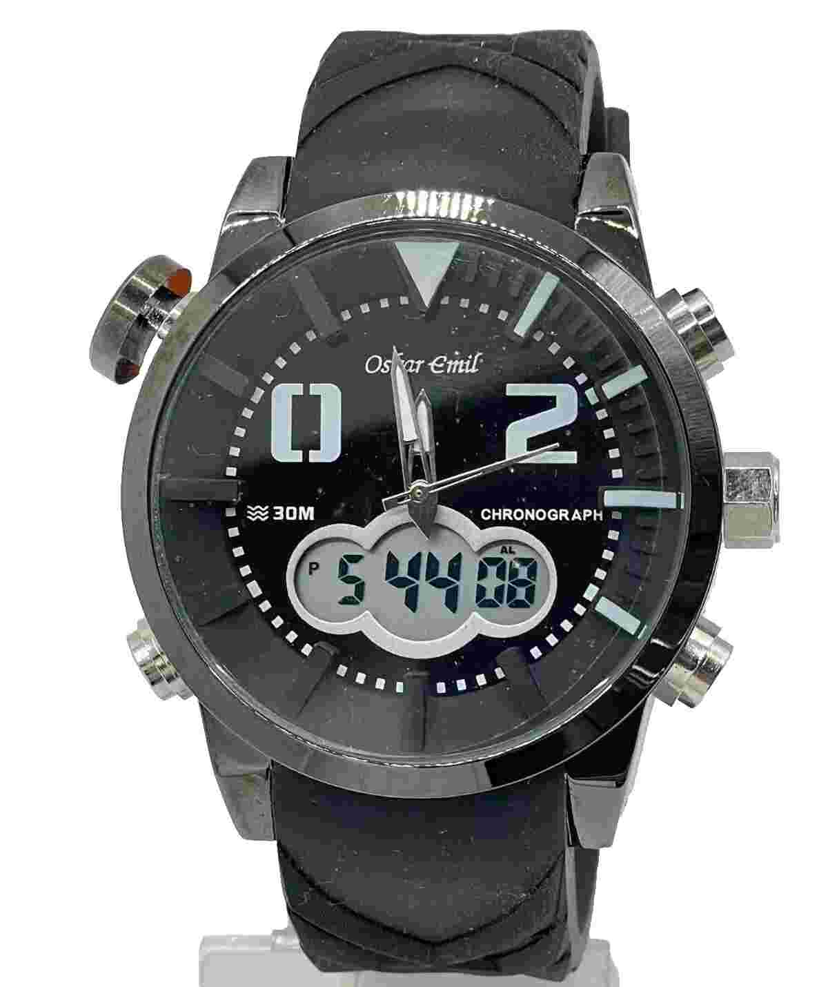 Oskar Emil CAPETOWN Men's Quality Sports Chronograph Stainless Steel Watch BLACK