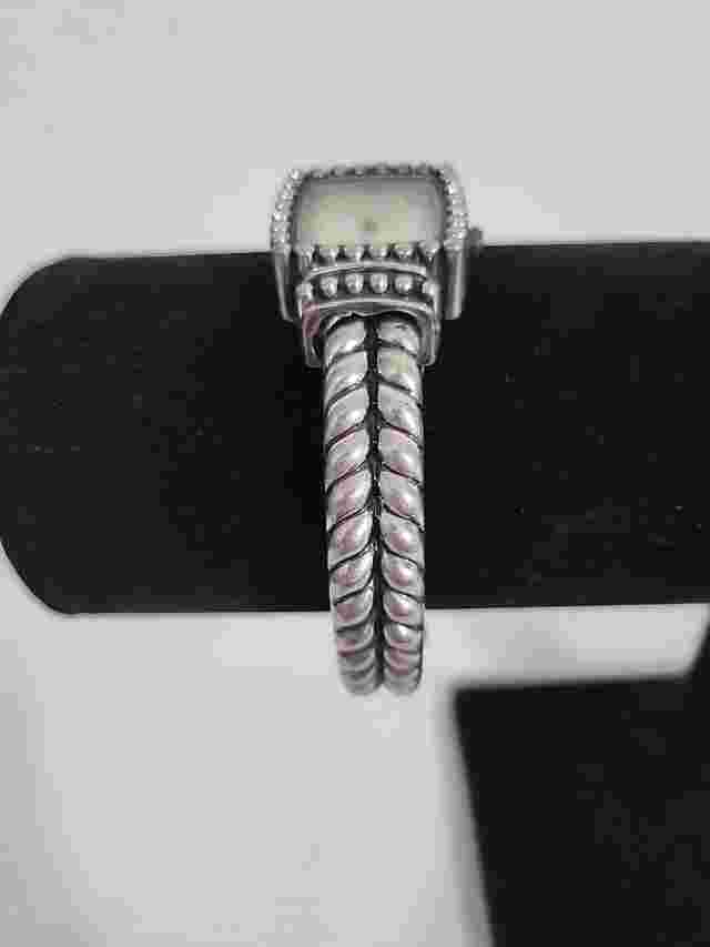 Talbot's Platinum Silver Cuff Bracelet Watch Square Face