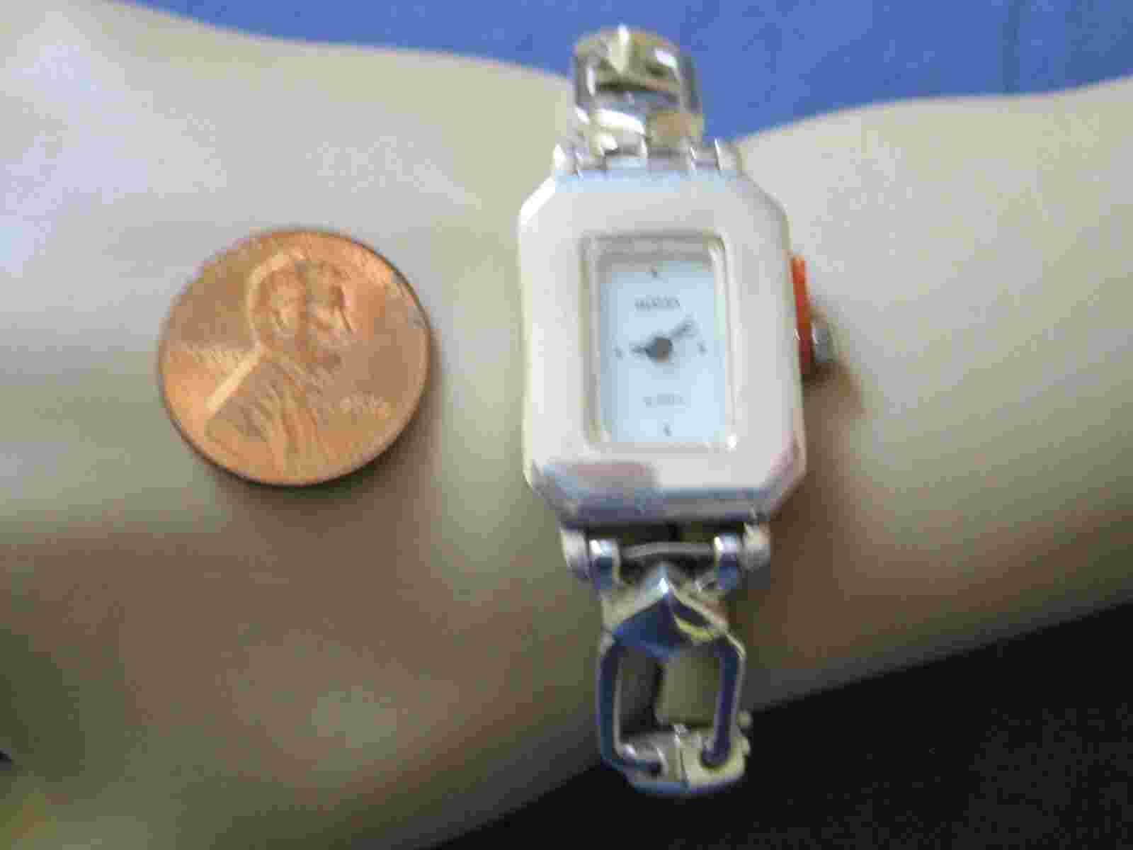 H383  ladys sterling silver boma quartz watch bracelet