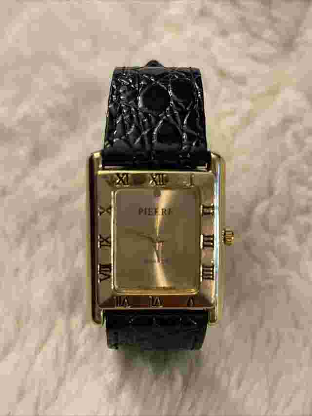 Piere Nicol Ladies Watch Black Patent Leather Band Wristwatch New 22mm