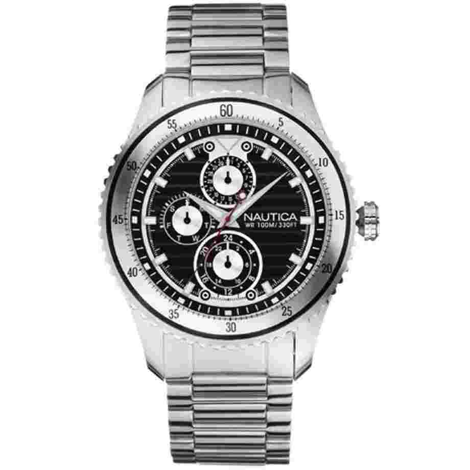 Men's Watch Nautica NCS 200 A18587G Scuba Steel WR 100M Date Black Dial