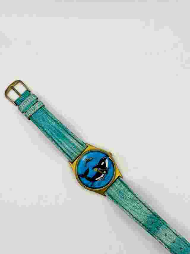 Vintage VALDAWN Watch Orca with Rotating Dolphin Second Hand - Working New Bat