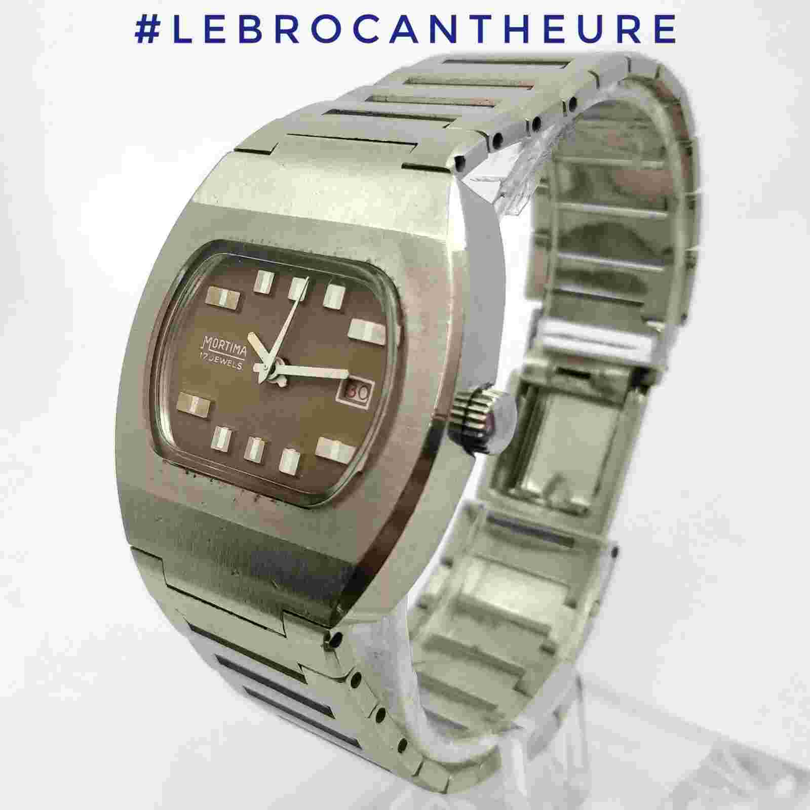 Mortima 36mm 1970S Mécanique Cattin C66 Lebrocantheure Vintage Watch