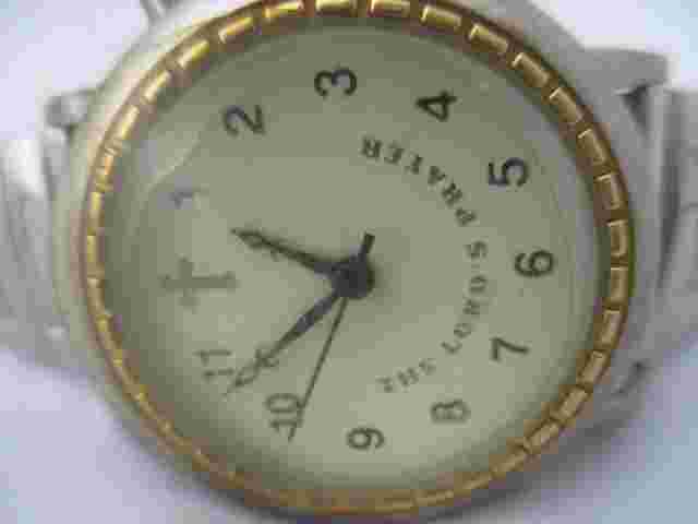 Valdawn The Lord's Prayer Analog Wristwatch Silver Tone Expansion Band