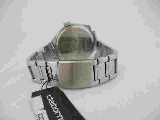 Claiborne Men's Silver Toned Link Band Analog Watch