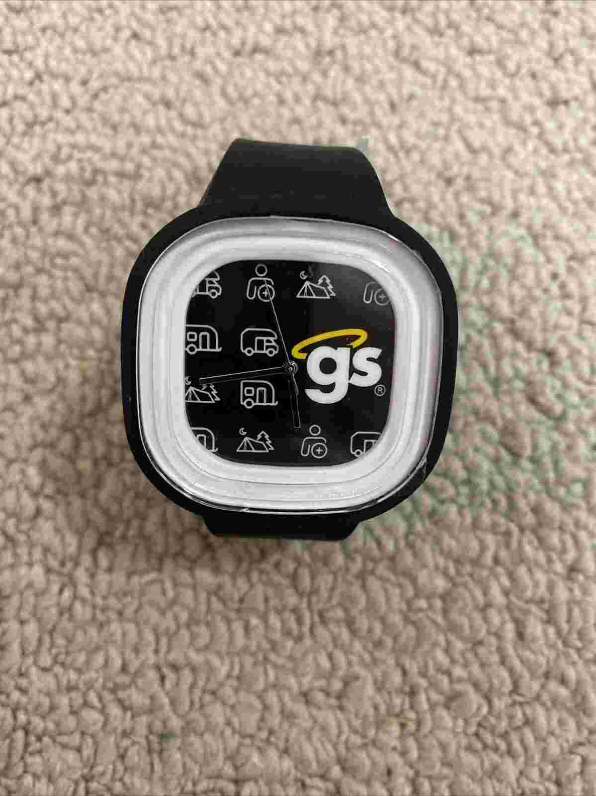 Flex G's Black White Dial Black Silicone Band Watch