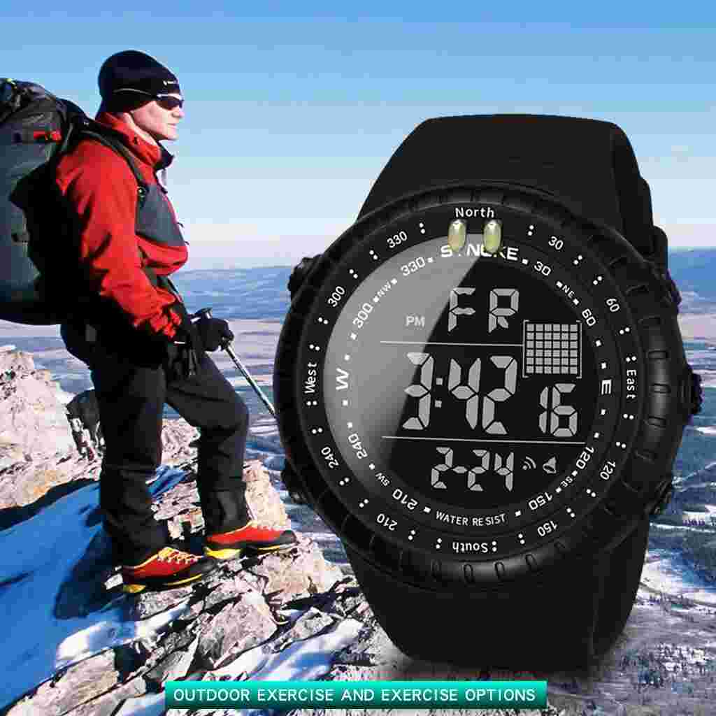Mens Sports Military Digital Watch Electronic Wrist Watch Waterproof Alarm Watch
