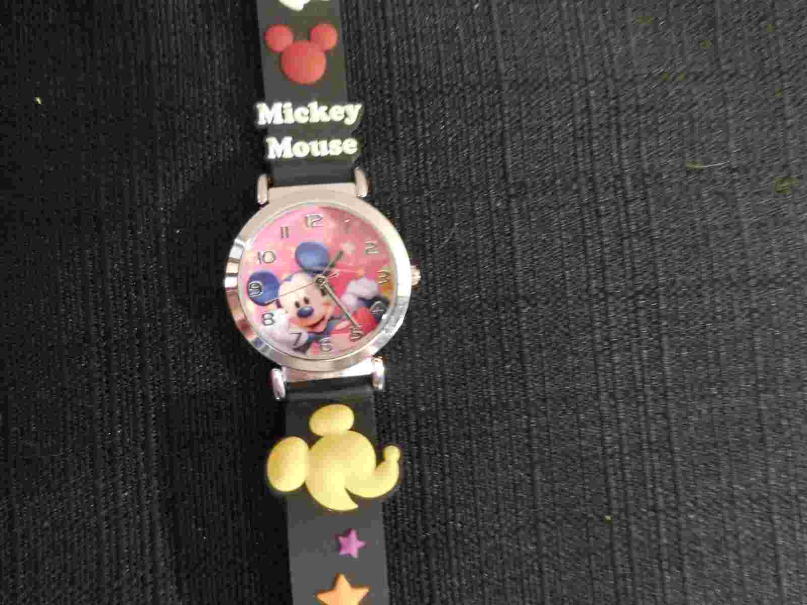 J-AXIS Mickey Mouse Watch Black with Silicone Band with Mickeys on it  J.G. J14