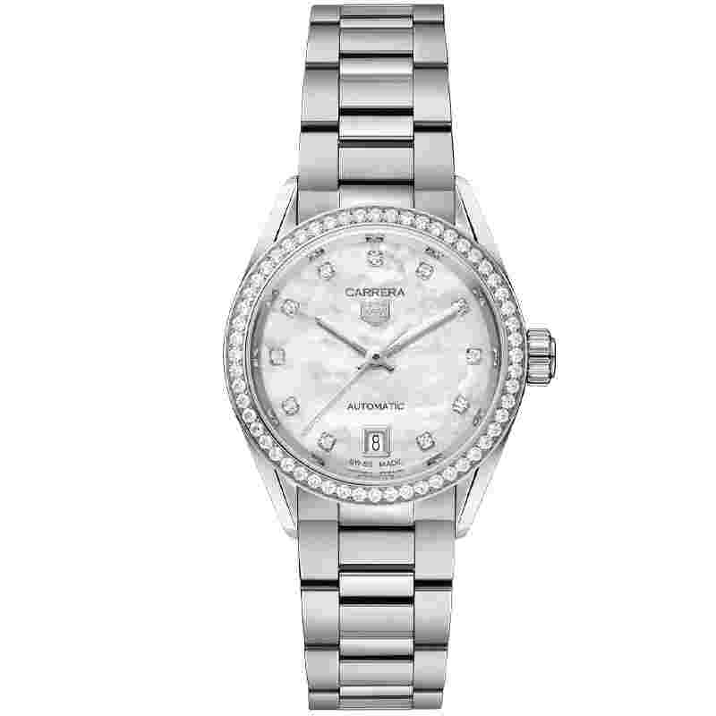 TAG Heuer Carrera White Mother of Pearl Women's Watch - WBN2414.BA0621