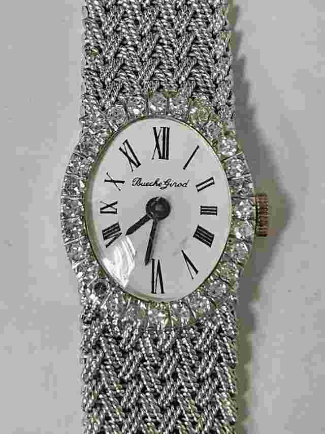 Antique 18K White gold Bueche Girod Dainty Wristwatch 40.6 grams,