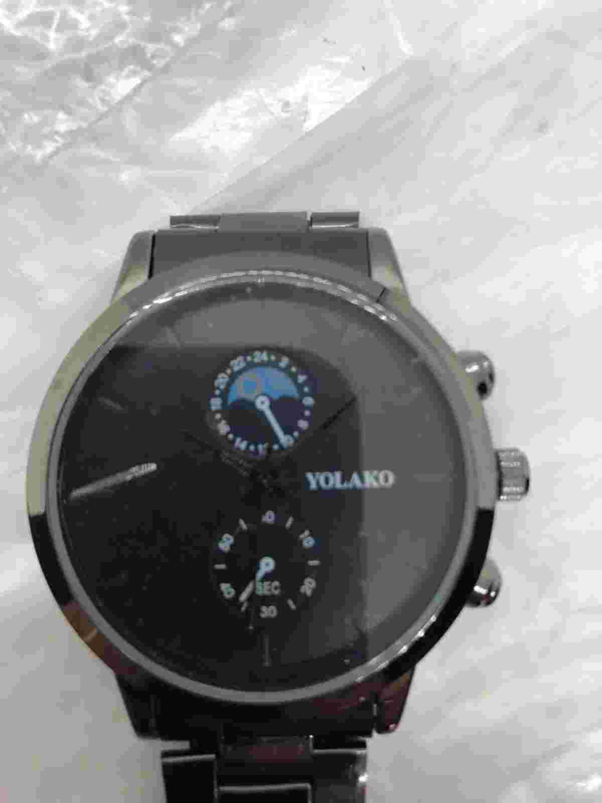 Yolako Mens Black Stainless Steel Watch
