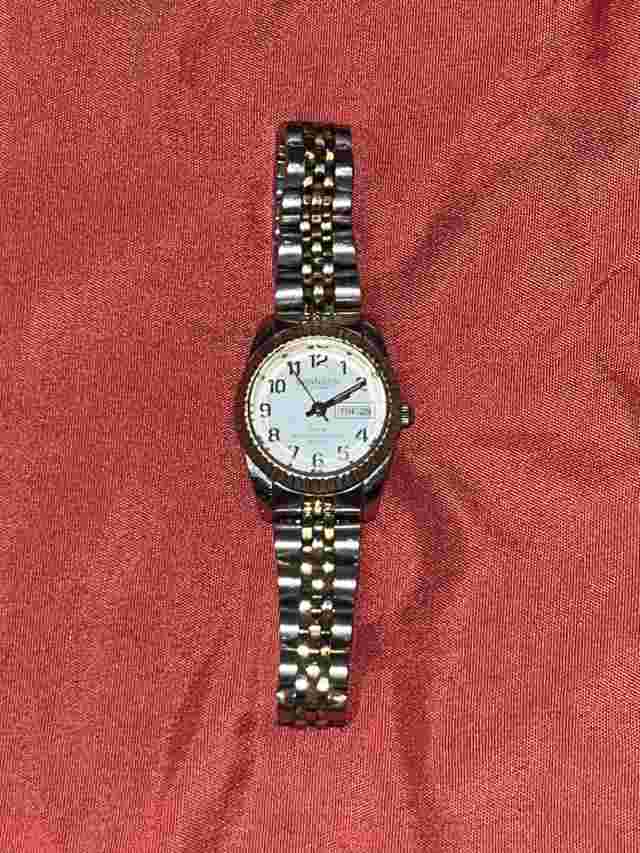 Swanson Womens Watch Miyota Japan Quartz Linked Bracelet Folding Clasp 2-Tone