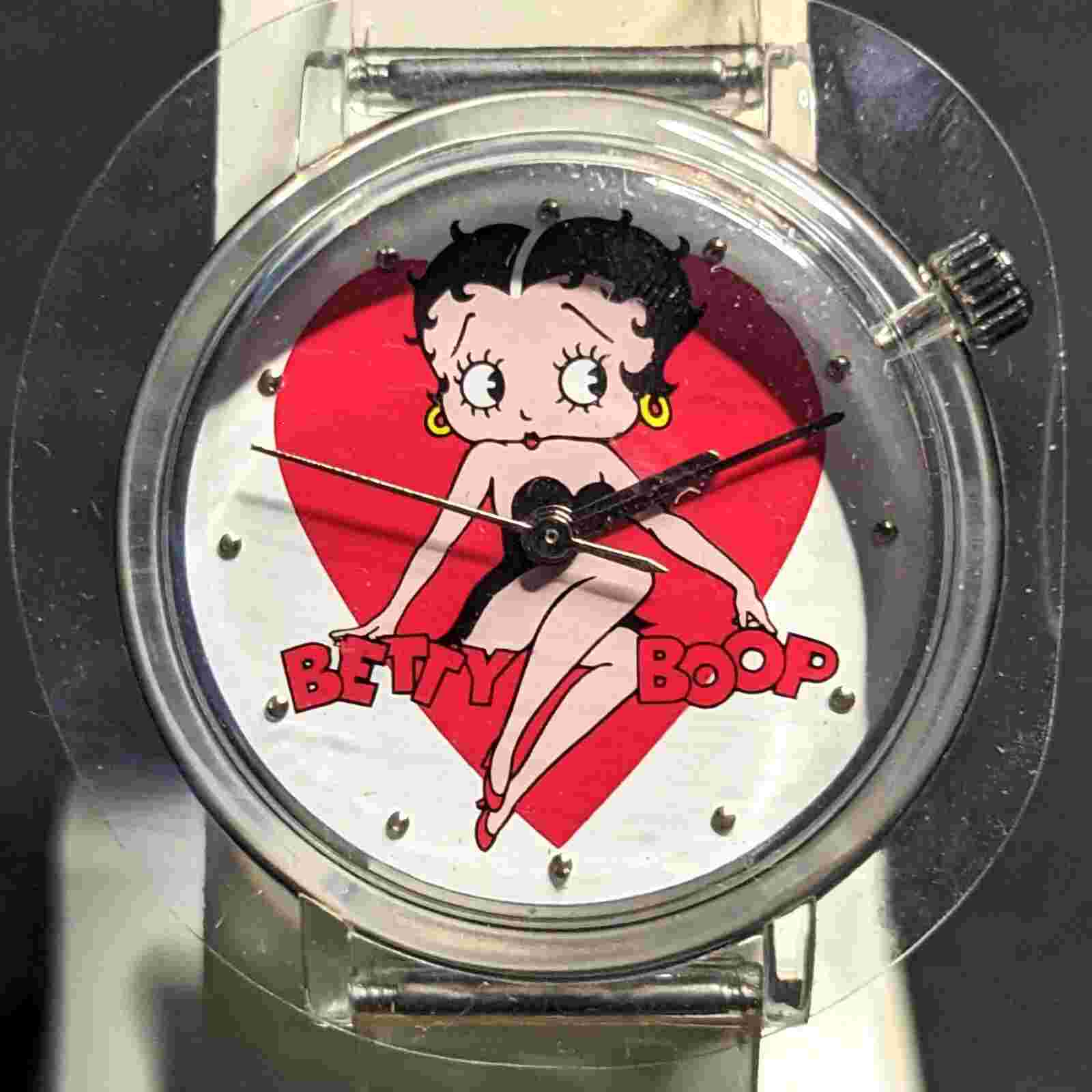 Betty Boop Clear Strap Watch Protective Plastic on Watch Face Water Resistant