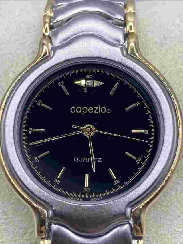 Capezio Ladies 32mm Watch Gold & Silver Tone Black Dial Quarts - RUNS
