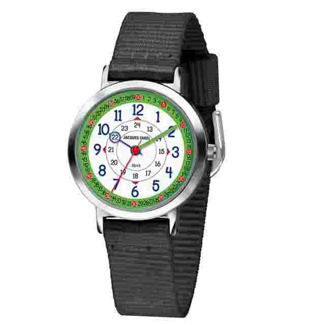 Jacques Farel Children's Watch Analog Quartz Boys Fabric Band KOP 08 Black