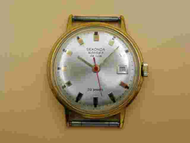 Rare Sekonda de luxe 29J Soviet Automatic EXPORT Gold-Plated watch Poljot W/F