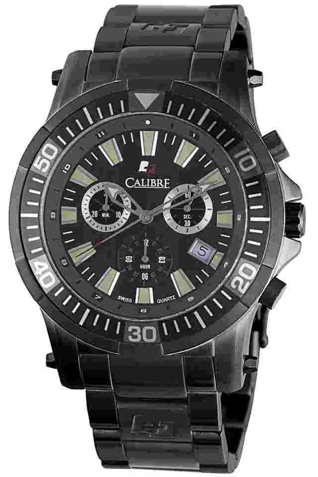 Calibre Men's SC-5H2-13-007 Hawk Chrono Chrono Luminous Black Steel Watch