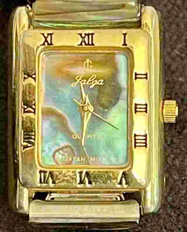 NOS Jalga Tank Watch MOTHER of Pearl Abalone Women (needs a battery)