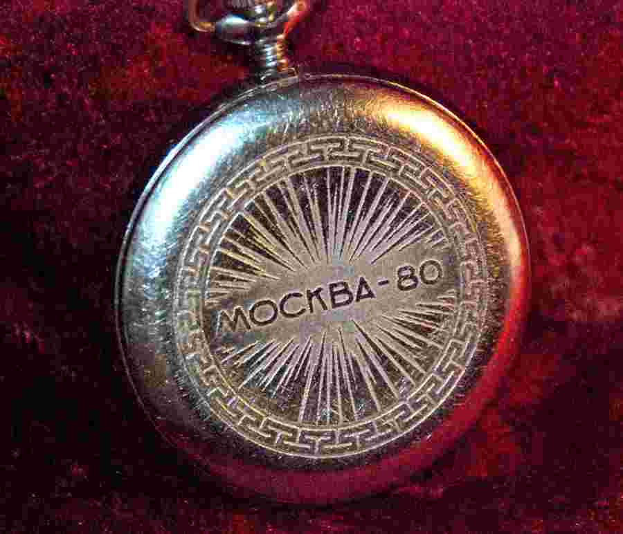 OLYMPIC GAMES 1980 MECHANICAL POCKET WATCH SOVIET VINTAGE ORIGINAL