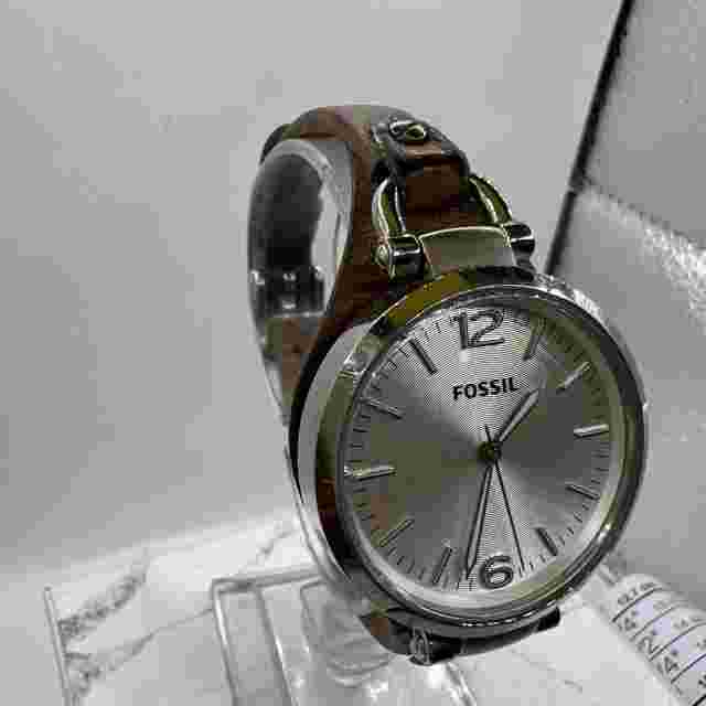Fossil Georgia Watch ES3060 Womens 32mm Case Brown Leather Bund Strap Quartz
