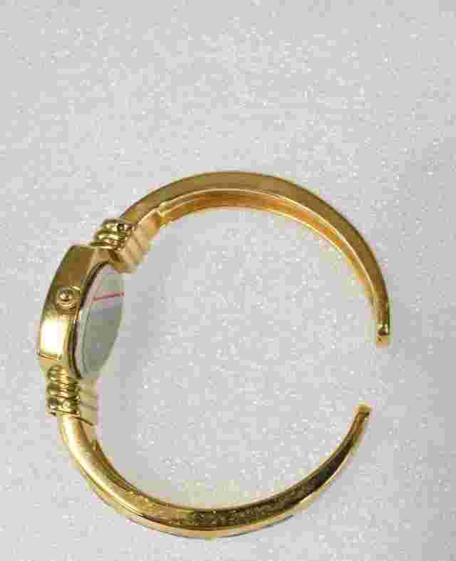 Natural Lapis Gold Tone Cuff Gem Essense Watch B250 with new battery and BONUS..