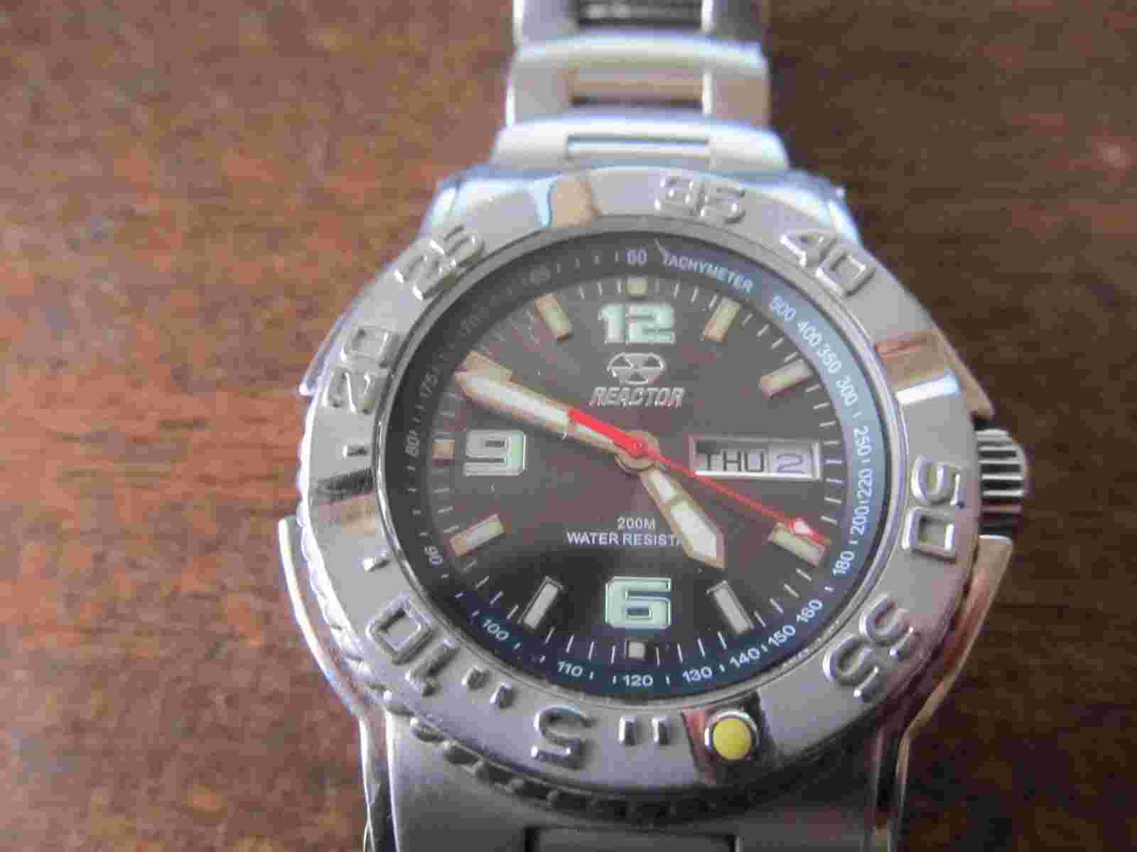 Men's Reactor 74601 Critical Mass All Steel Diver's Day Date Watch - UNTESTED