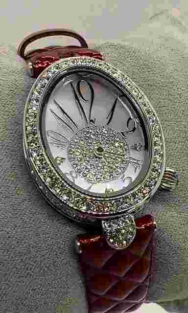 USA SELLER! Ibso Van Sant Florentine Diamond Dial/Bezel Watch - Free Shipping!