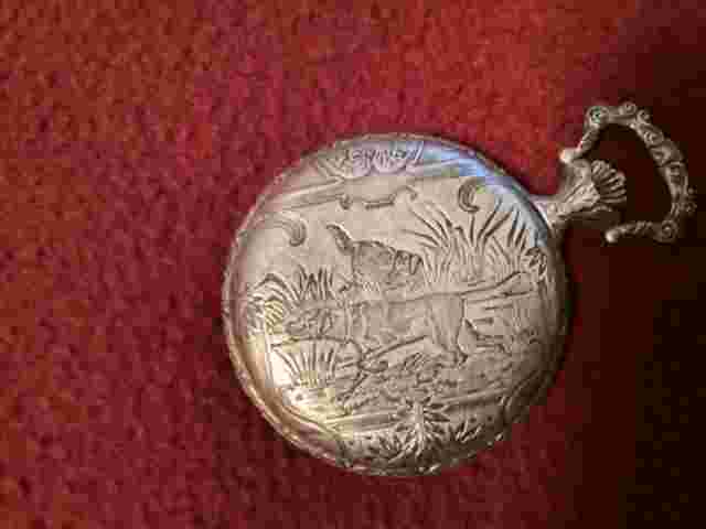 Vintage Ever-Swiss Men’s Hunter Pocket Watch 17Jewel/Shock Resistant 34mm