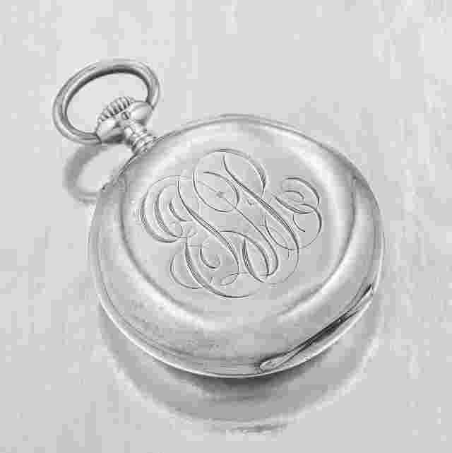 ANTIQUE TIFFANY & CO POCKET WATCH 1910’s Circa STERLING Silver Black Arabic Hour