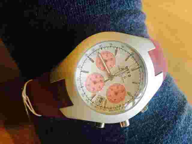 Osco quarz chronograph women aluminium case - silicone strap - new