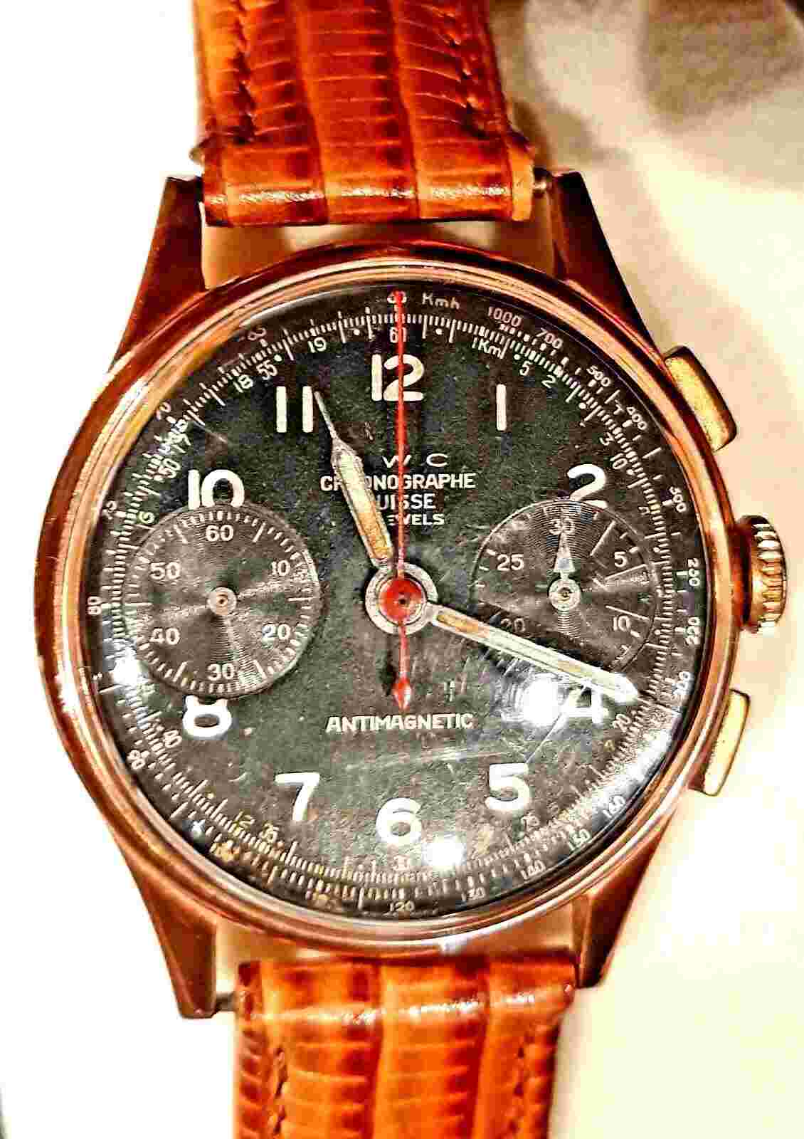 █▬█ █ ▀█▀ BWC CHRONOGRAPH SUISSE 585/14 GOLD ANTIMAGNETIC Cal. 51