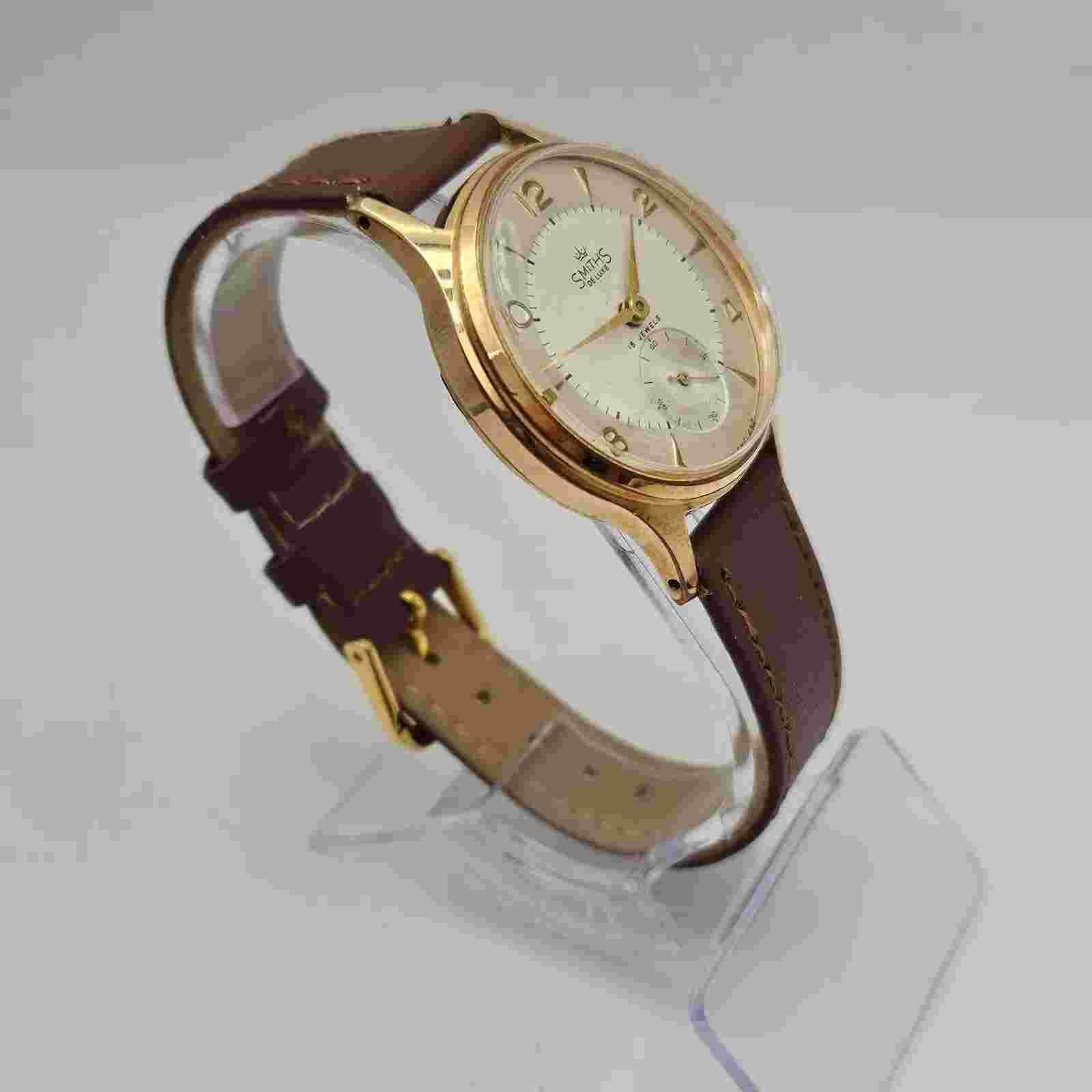 Smiths De Luxe All English Mens Watch with Arabic Numerals 15 jewels