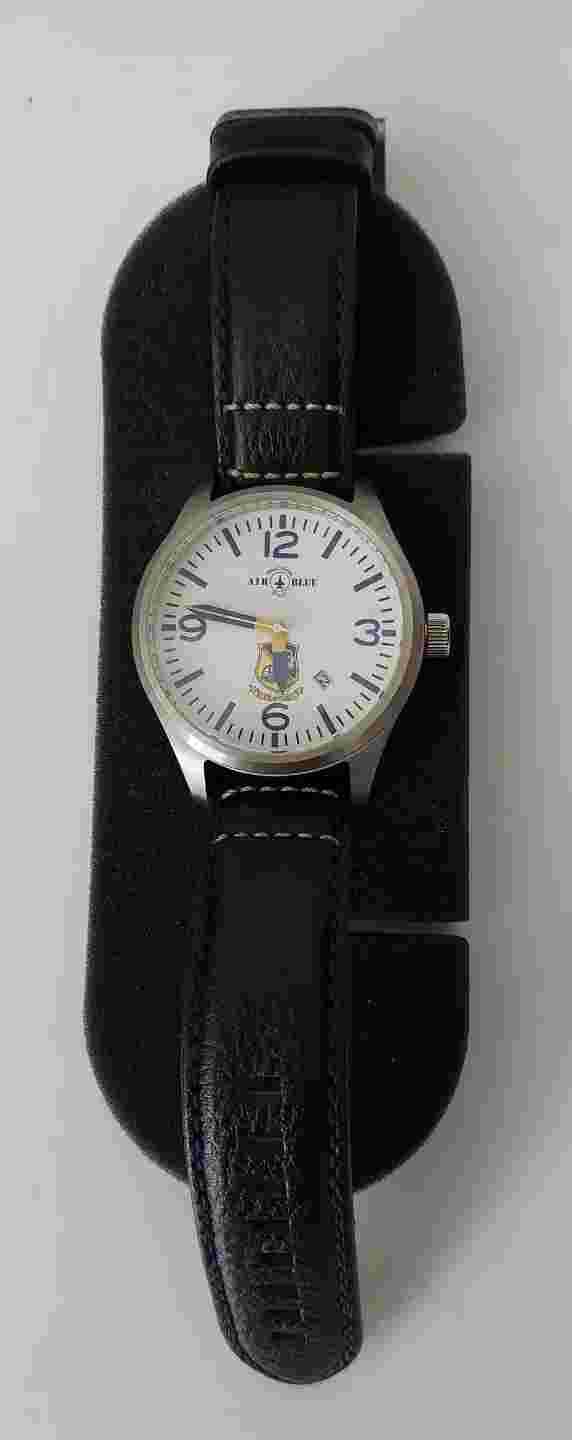 AIR BLUE - BLUE ANGELS PRECISION PILOT WATCH AUTOMATIC SS CASE LEATHER STRAP...