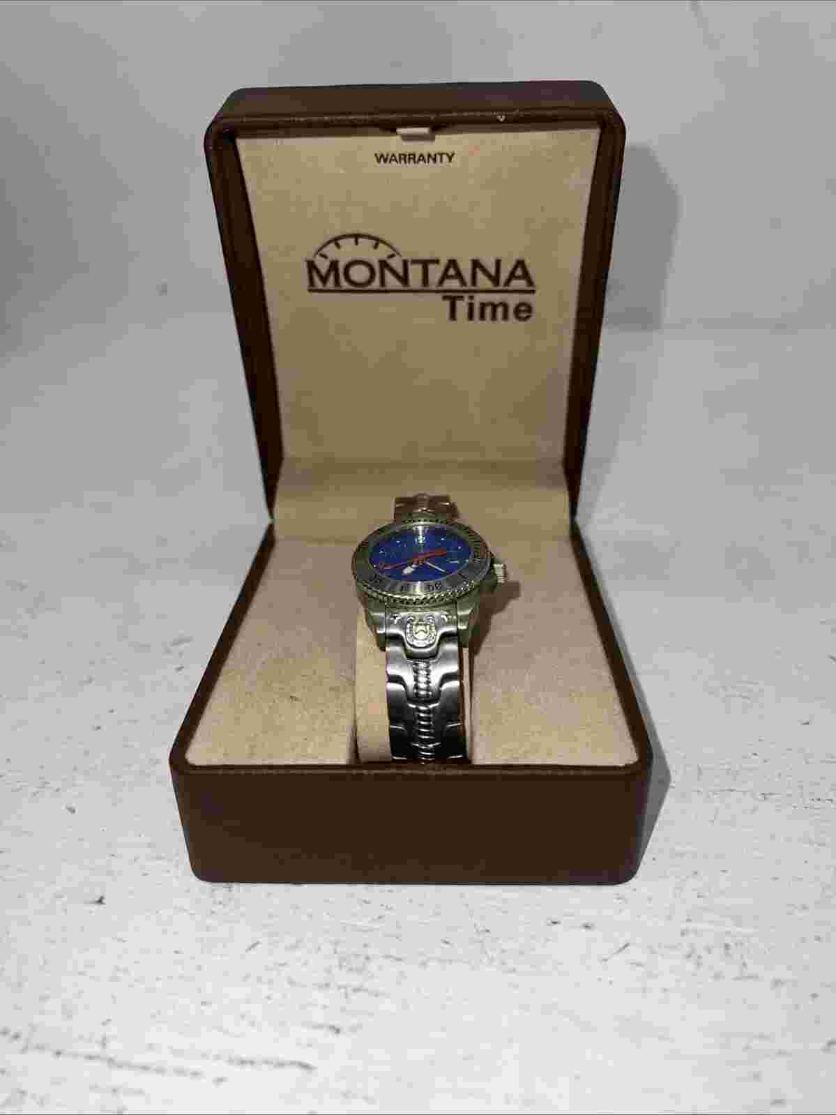 New Women’s Montana Silversmiths Silver Blue Watch. MT650 D-19