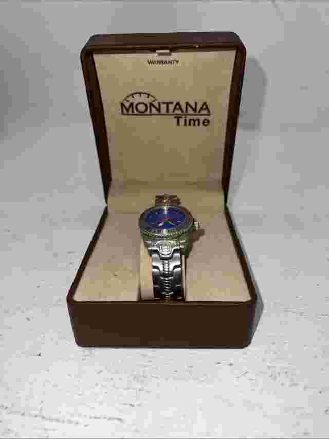 New Women’s Montana Silversmiths Silver Blue Watch. MT650 D-19