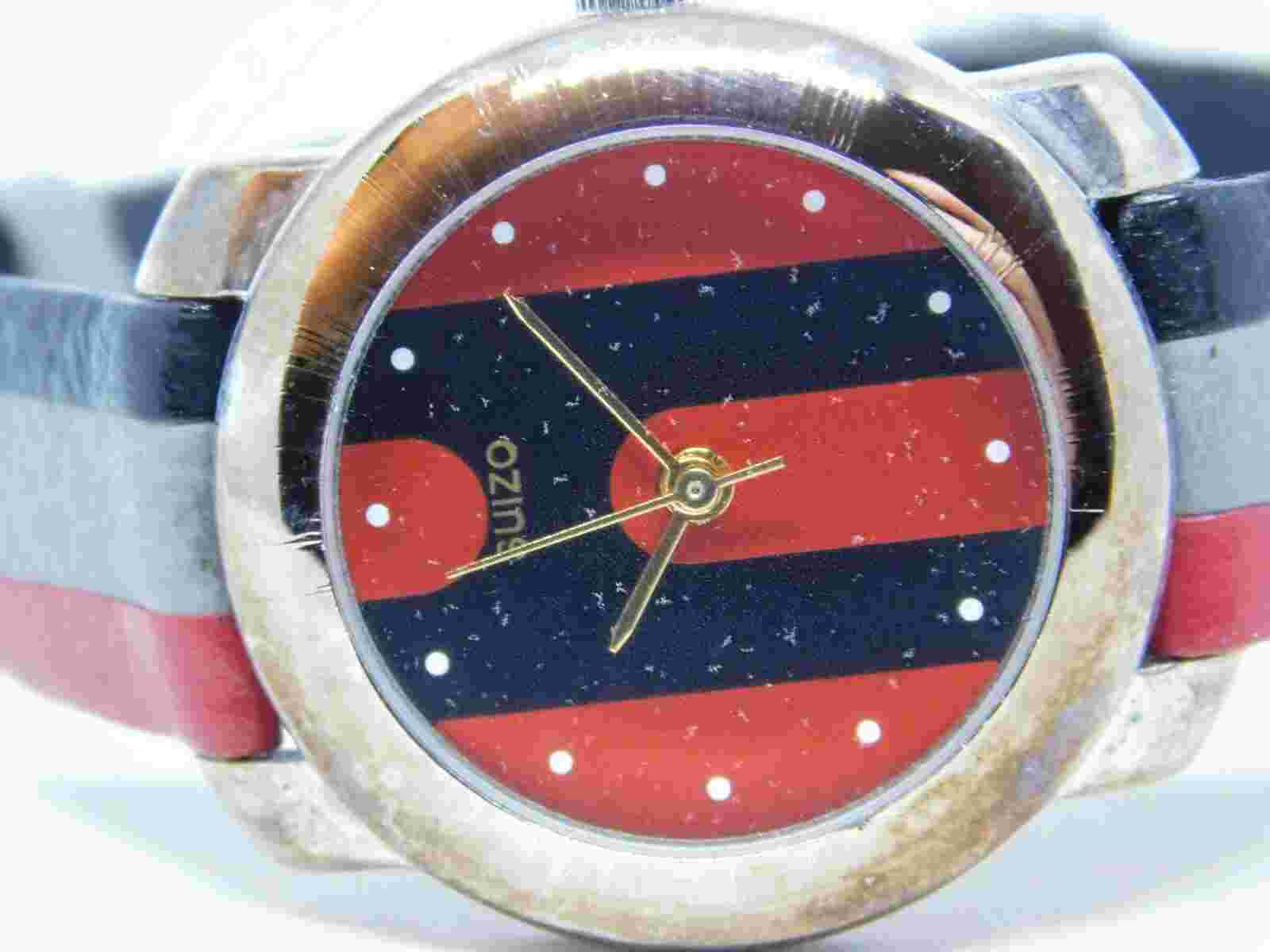 Suizo Gold Tone Case Colorful Strap Quartz Analog Ladies Watch