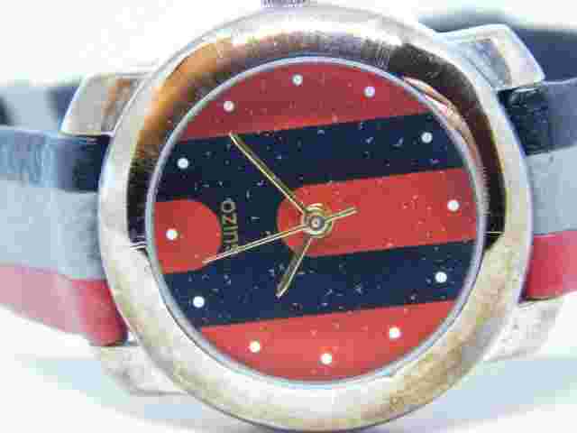 Suizo Gold Tone Case Colorful Strap Quartz Analog Ladies Watch