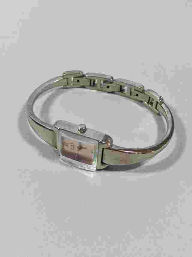 Nine & Company Pink Dial Square Case 17 mm Bar Style Bracelet Band Watch 7 Inch