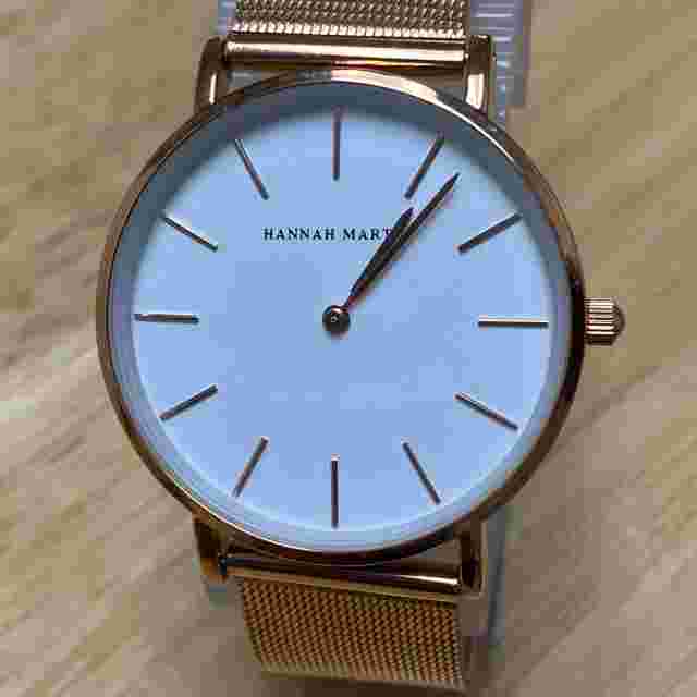 Hannah Martin Men Lady 30m Rose Gold Tone Mesh Band Analog Quartz Watch~New Batt