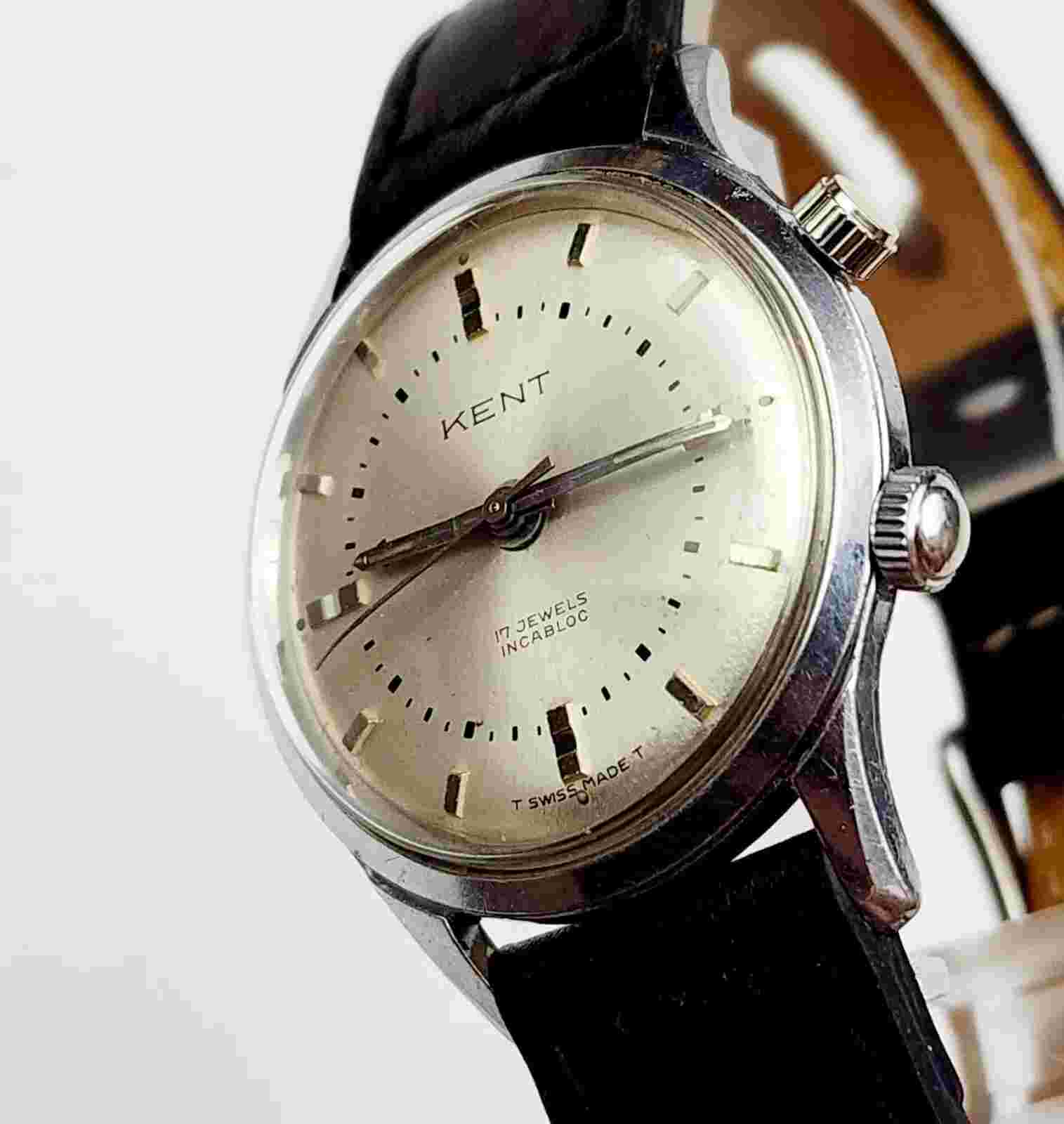 Men's SWISS Vintage 60's ALARM Watch KENT.  Manual Wind