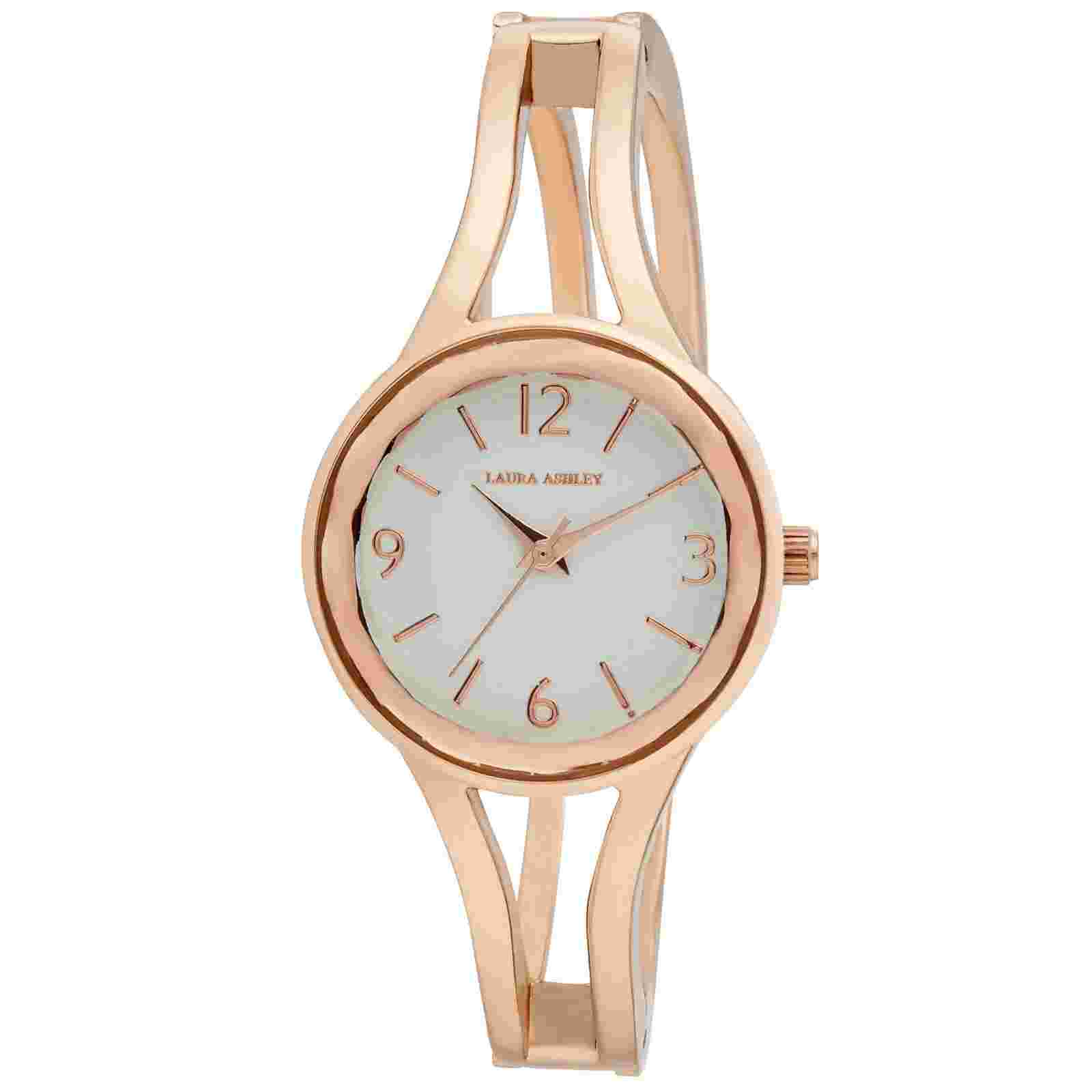 Laura Ashley Women's 28mm Faceted Crystal Bangle Watch (LA2074)