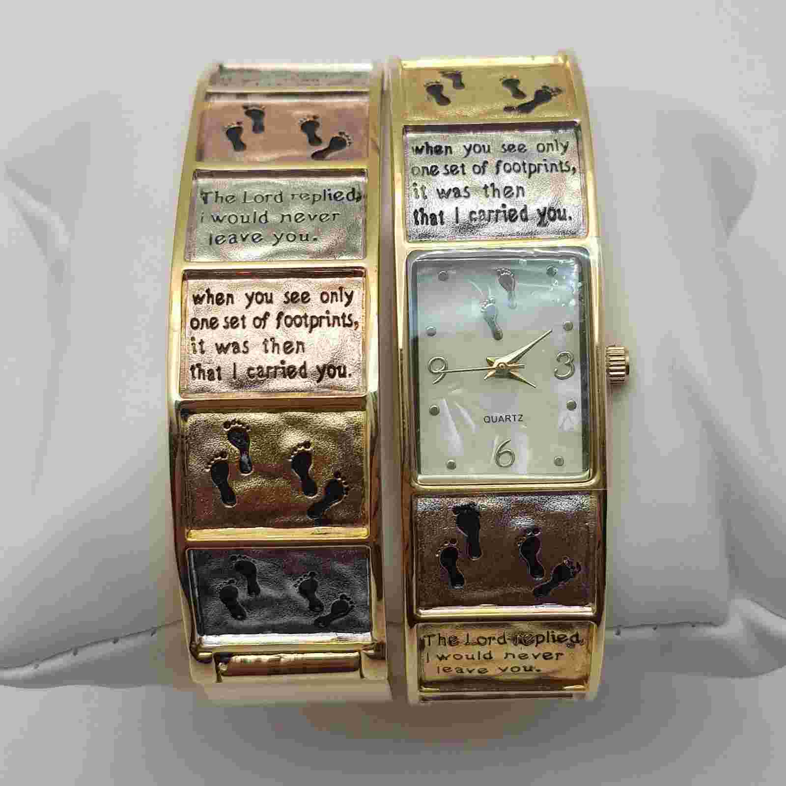 Vintage CATO Quartz Watch Cream Dial Stainless Steel Gold Band...NEW BATTERY