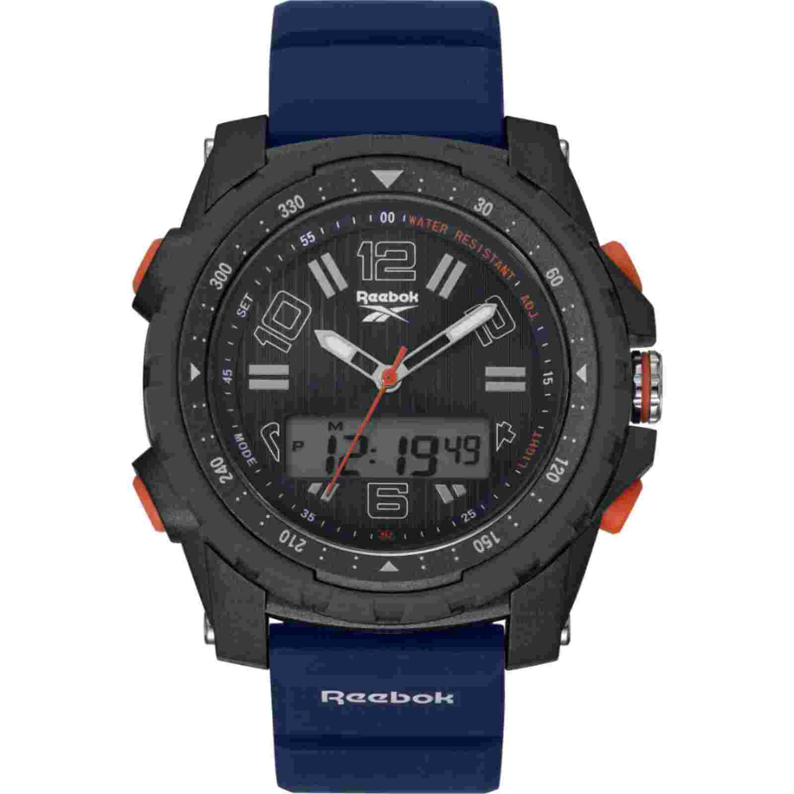REEBOK ROGUE RV-ROG-G4-PSPN-AW BLACK/BLUE SILICONE STRAP MEN WATCH